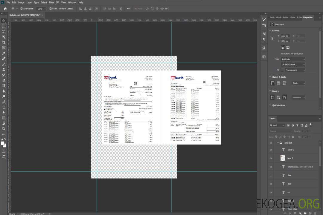 Modèle de relevé bancaire américain au format Excel et PDF (fichier .xls et .pdf) (3 pages) template